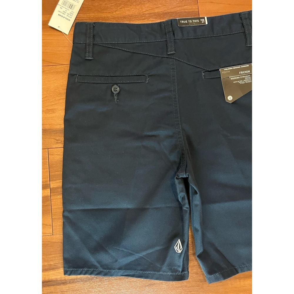 Volcom Shorts Navy Blue Frickin Modern Straight Chino Regular NWT Youth 27 - Picture 10 of 14